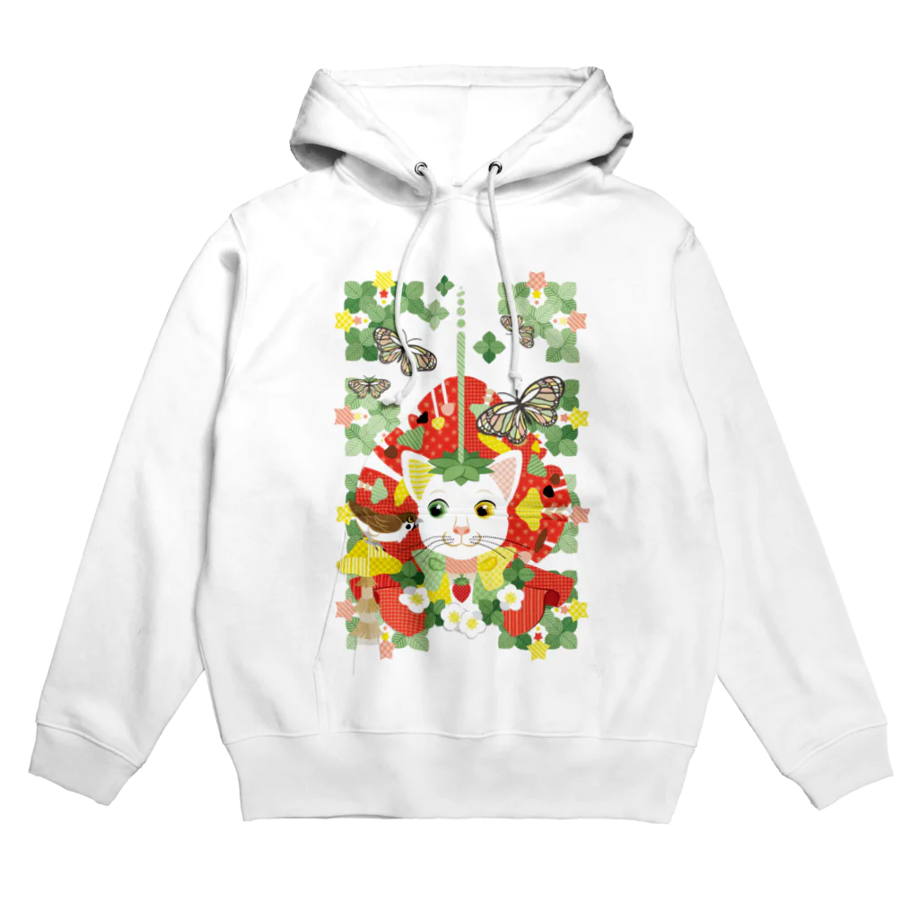 ねことりむし★CAT BIRD INSECTの苺大福／Strawberry Daifuku Hoodie