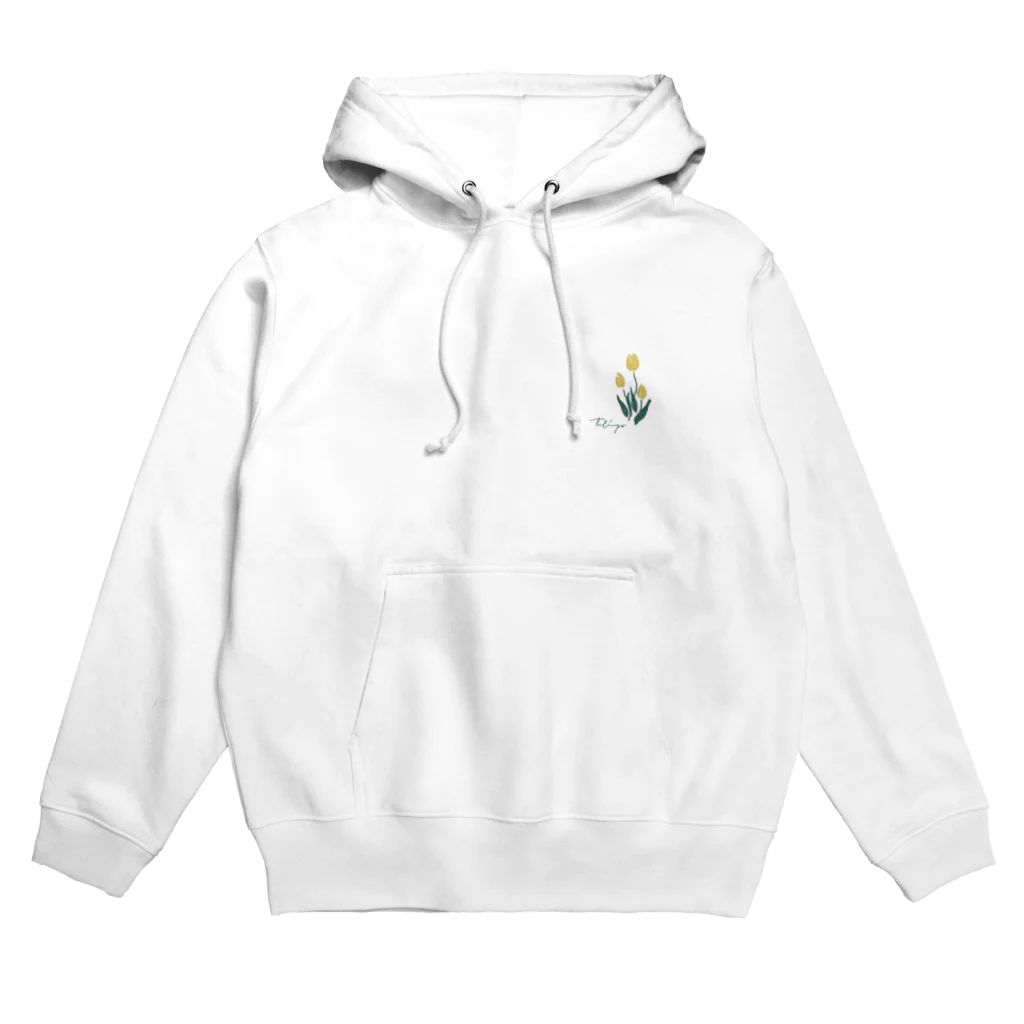 tulipの白地　tulip Hoodie