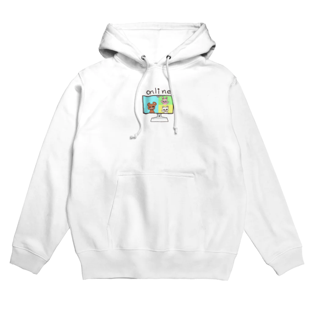 ゆずずショップのオンライン中のくまくまとうさぎちゃん Hoodie