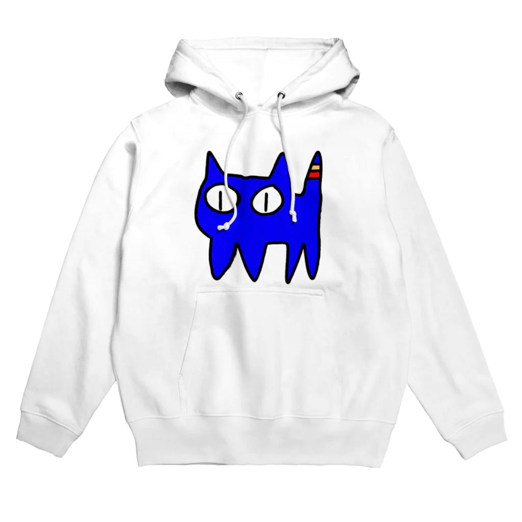 きょうは、なにをきようか。のねこですから。青 Hoodie