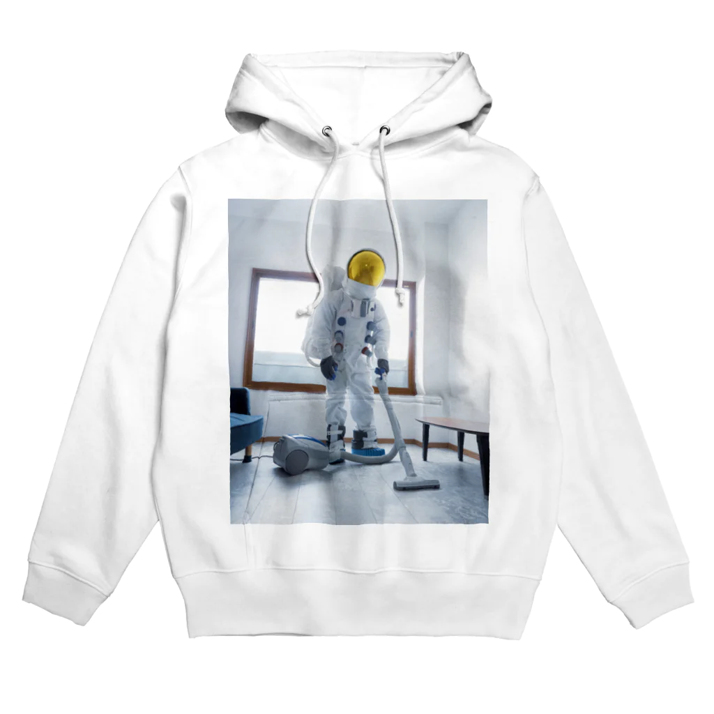 宇宙飛行士の日常の掃除機をかける宇宙飛行士 Hoodie