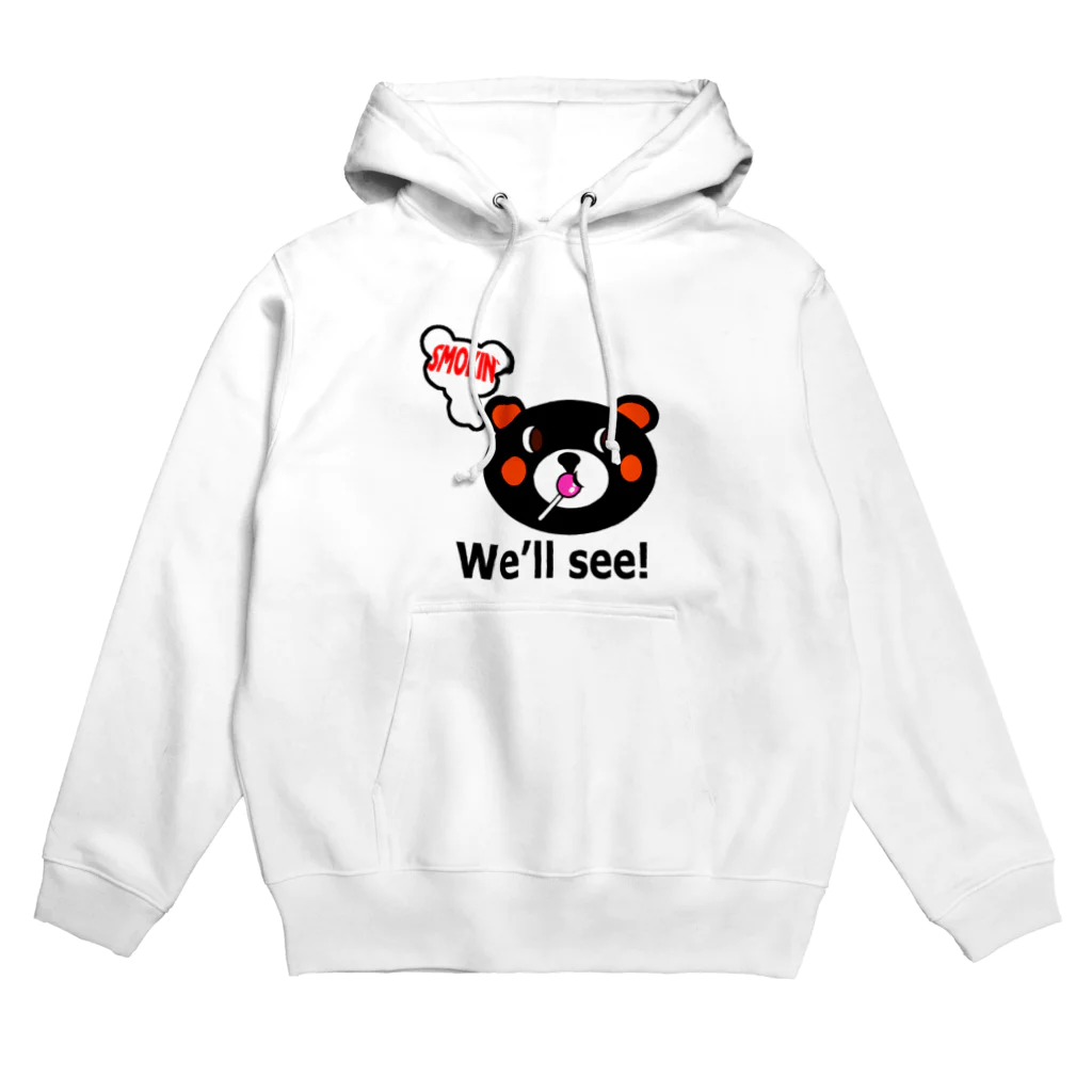 オリジナルデザインTシャツ　SMOKIN'のモクモックマ飴ちゃんフェイス 黒 Hoodie