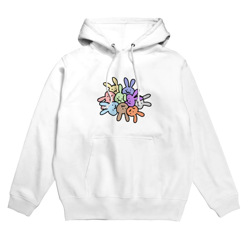 福モウフのぎゅうぎゅうウサギ（color） Hoodie