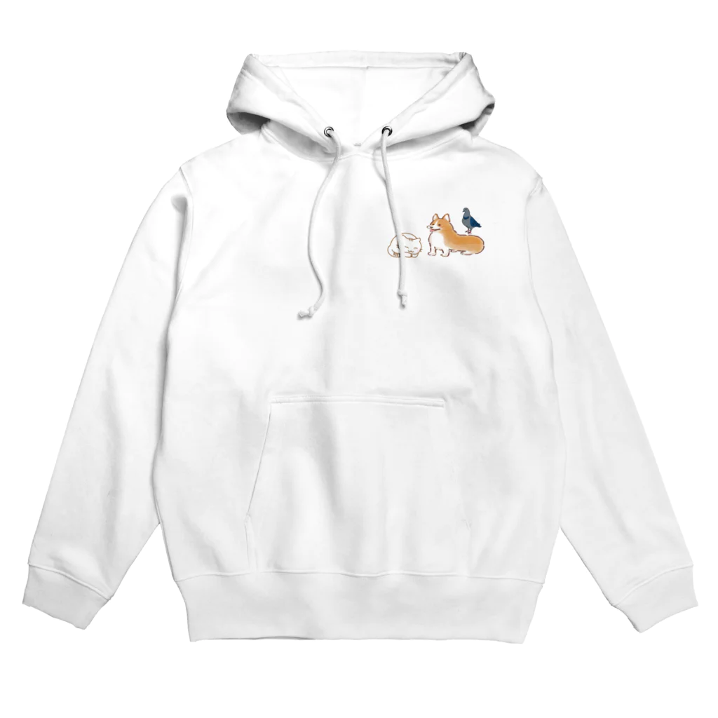 CHIKUSHOの幸せな動物のパーカー Hoodie