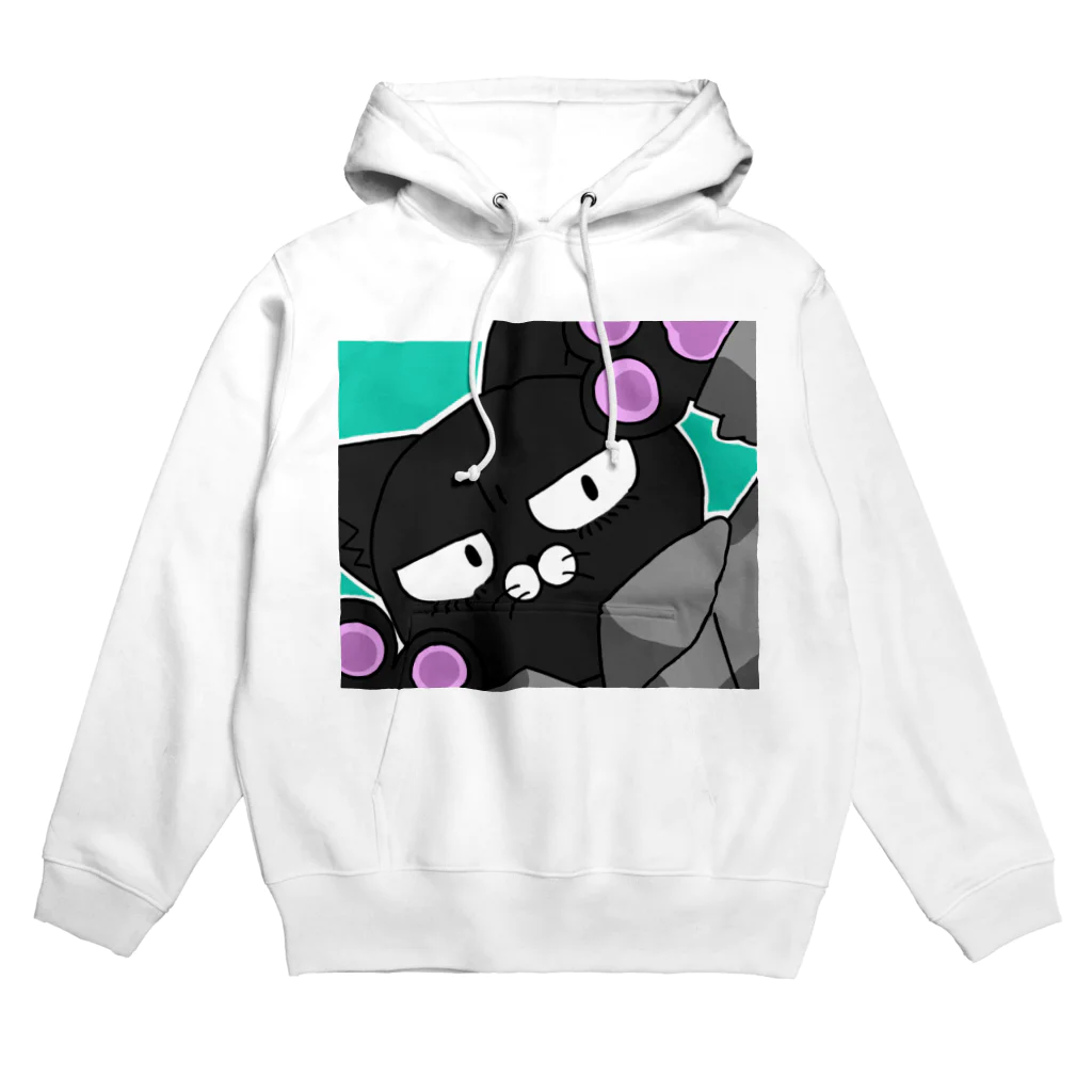 Kuloの下睫毛のねこがじっとみてる服 Hoodie