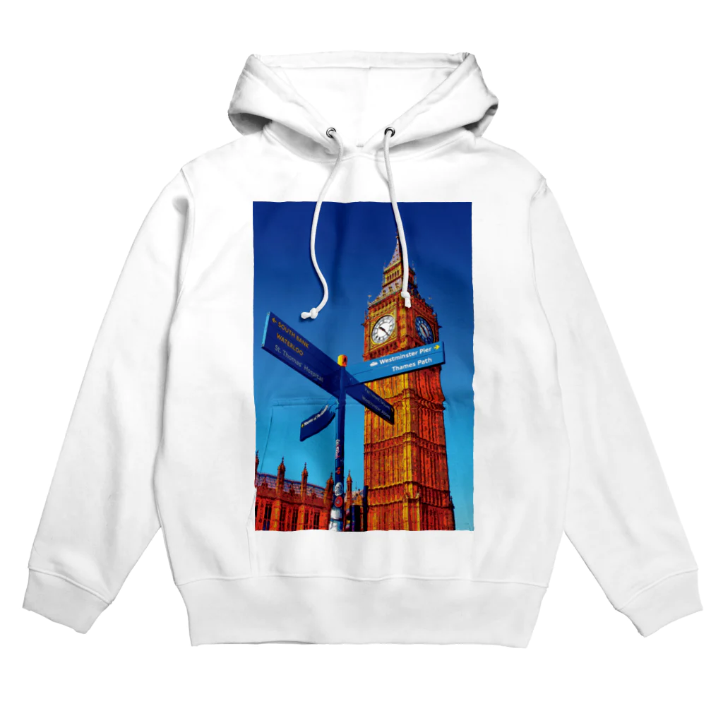 GALLERY misutawoのイギリス ビッグ・ベンと案内板 Hoodie