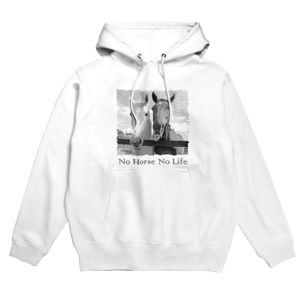 SHOP HAPPY HORSES（馬グッズ）のスピプー（モノクロ） Hoodie