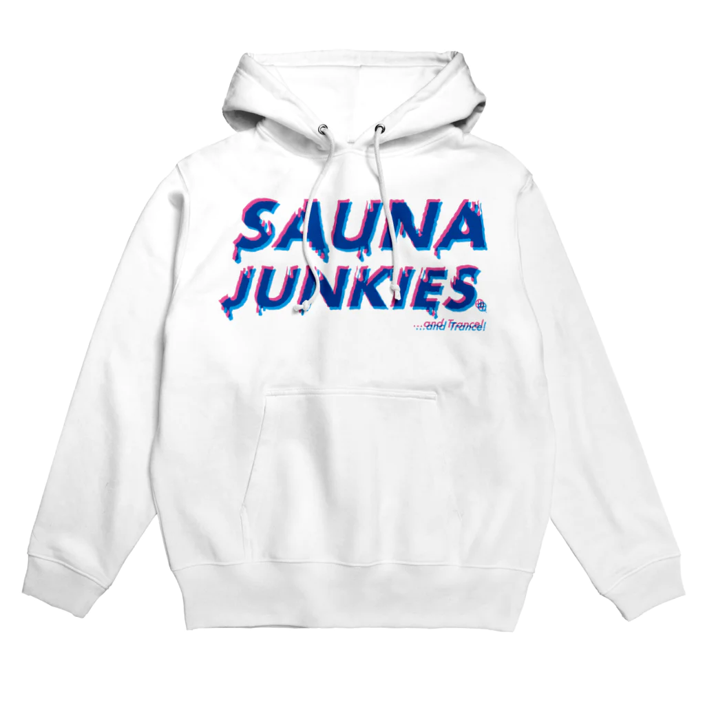 SAUNA JUNKIES | サウナジャンキーズのメルティー・ロゴ(トランスカラー/白) パーカー