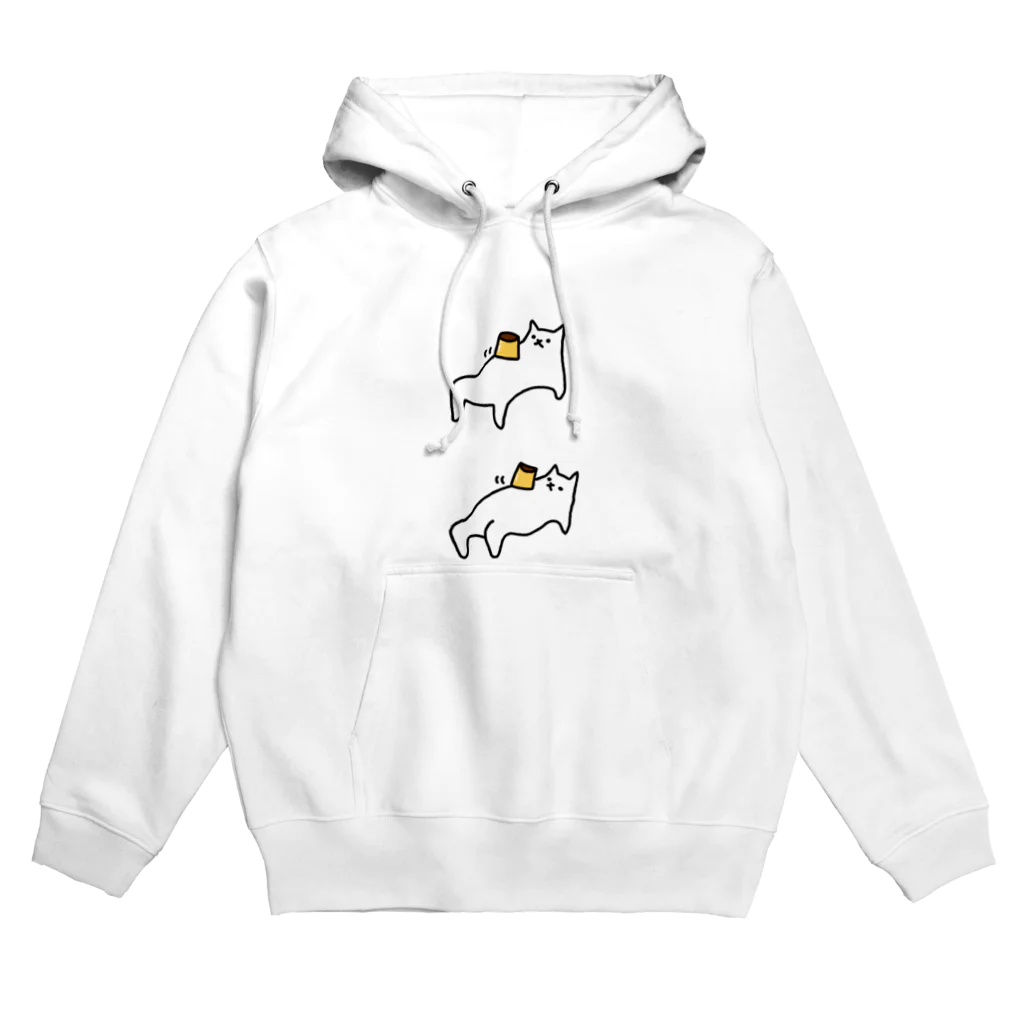 世界あの猫この猫のプリン食べよう Hoodie