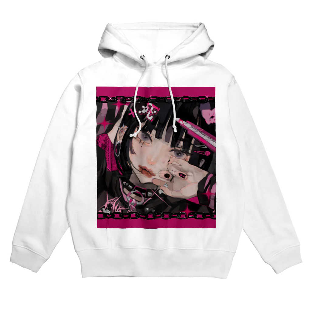 Bekukoのピンクファック Hoodie