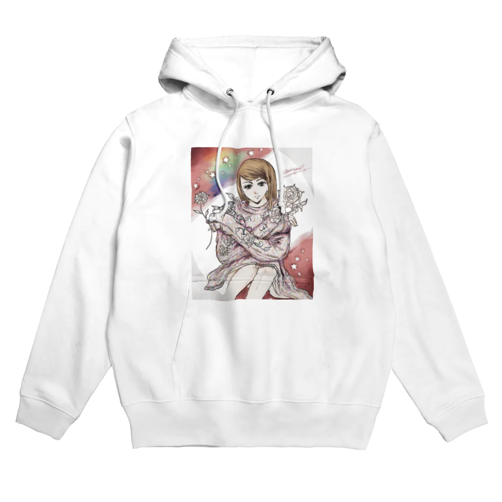 mirai✴︎のローズ&ミックスニット Hoodie