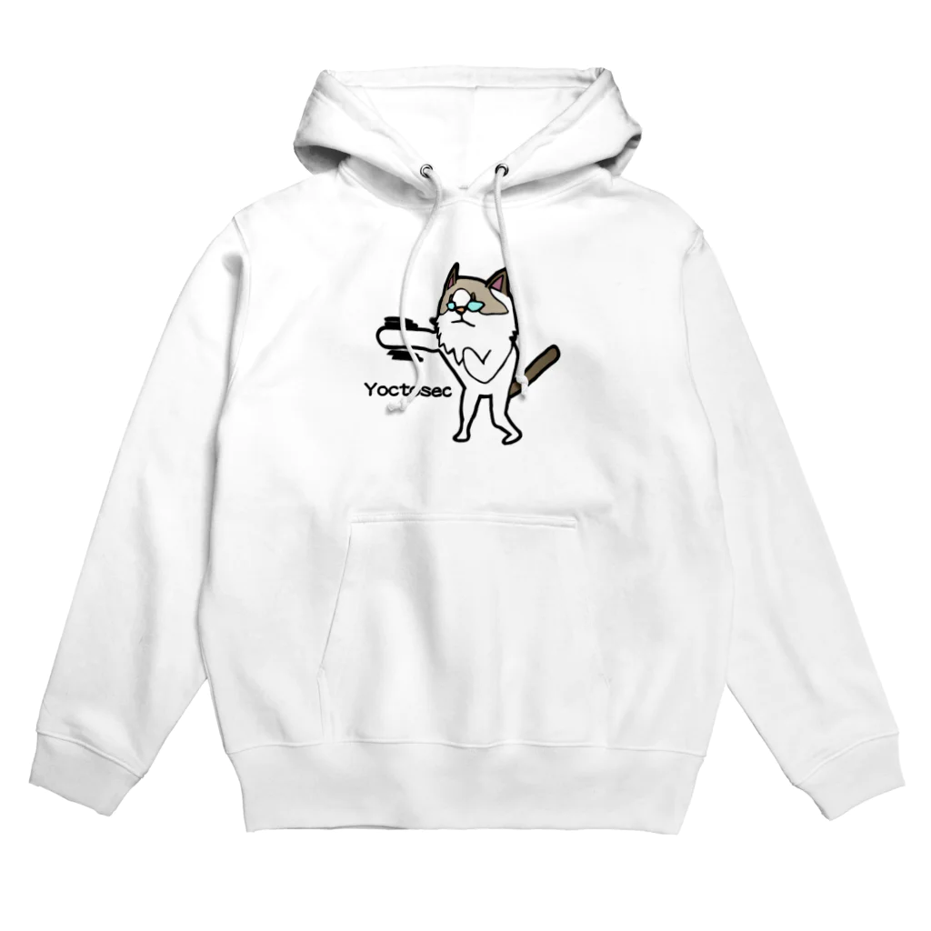 Yoctosec.DesignのYoctosec ストレス発散する猫 Hoodie