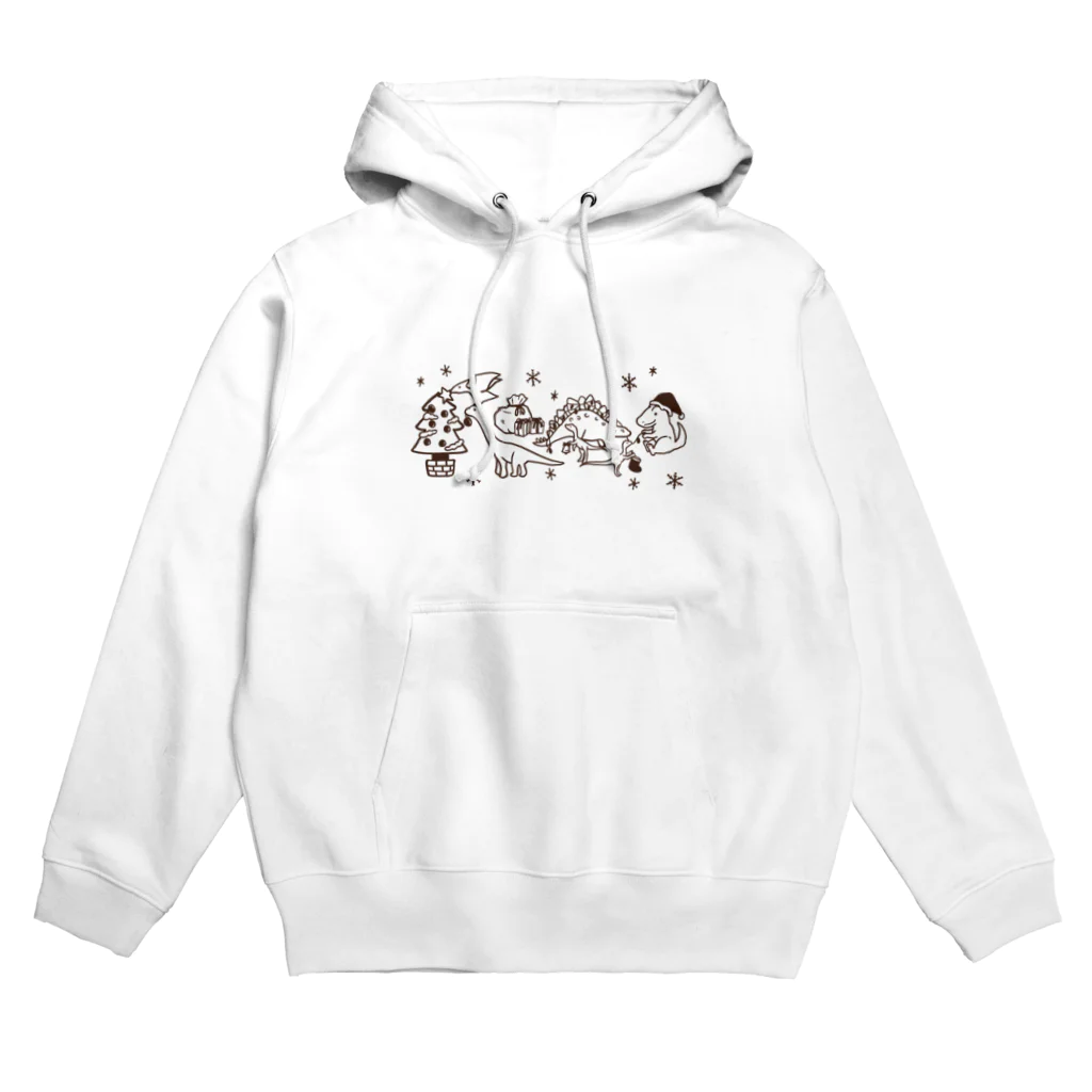 Andiamoの恐竜たちのクリスマス（茶） Hoodie