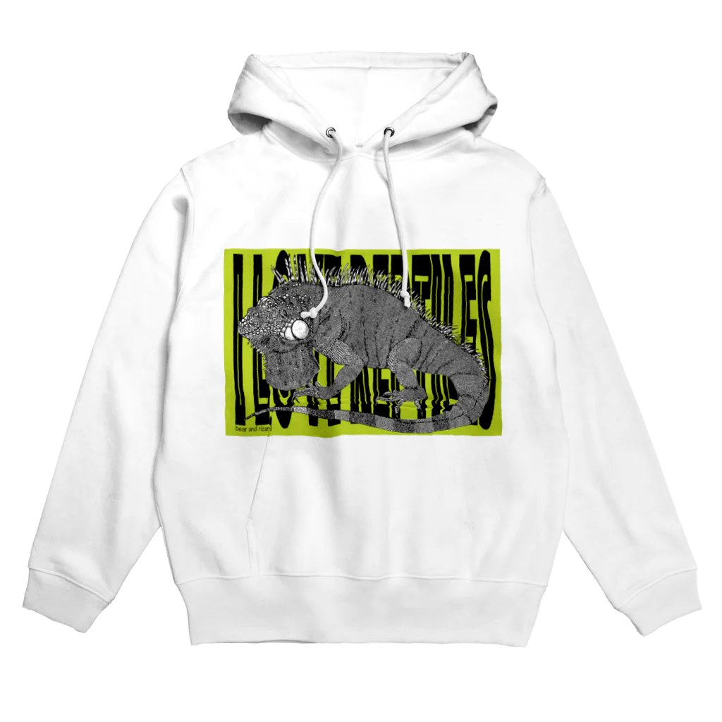 くま　あんどのアイラブレプタイルのイグアナちゃん Hoodie