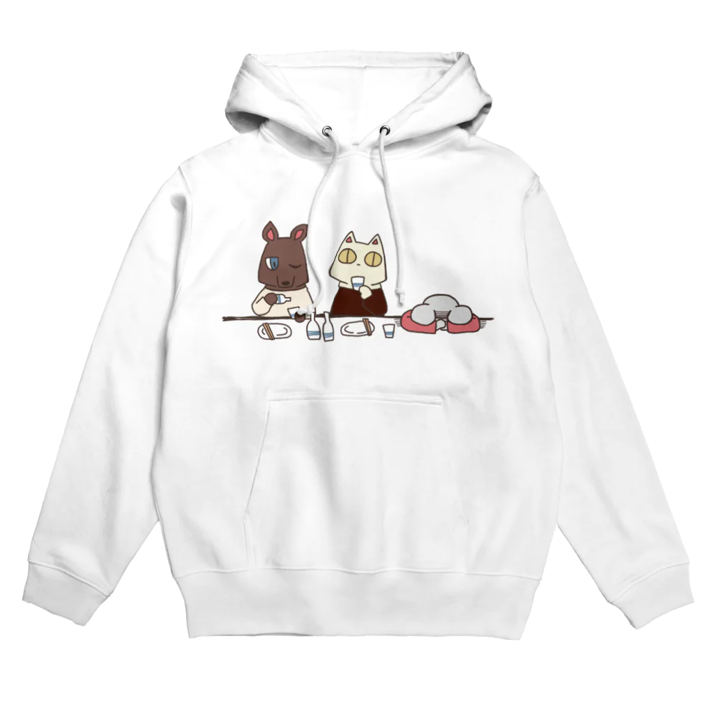 籠之屋雑貨のオネズトリオ　日本酒飲み Hoodie