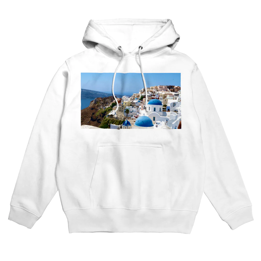 旅好きアルパカの【世界一周旅】ギリシャ　サントリーニ島の景色 Hoodie