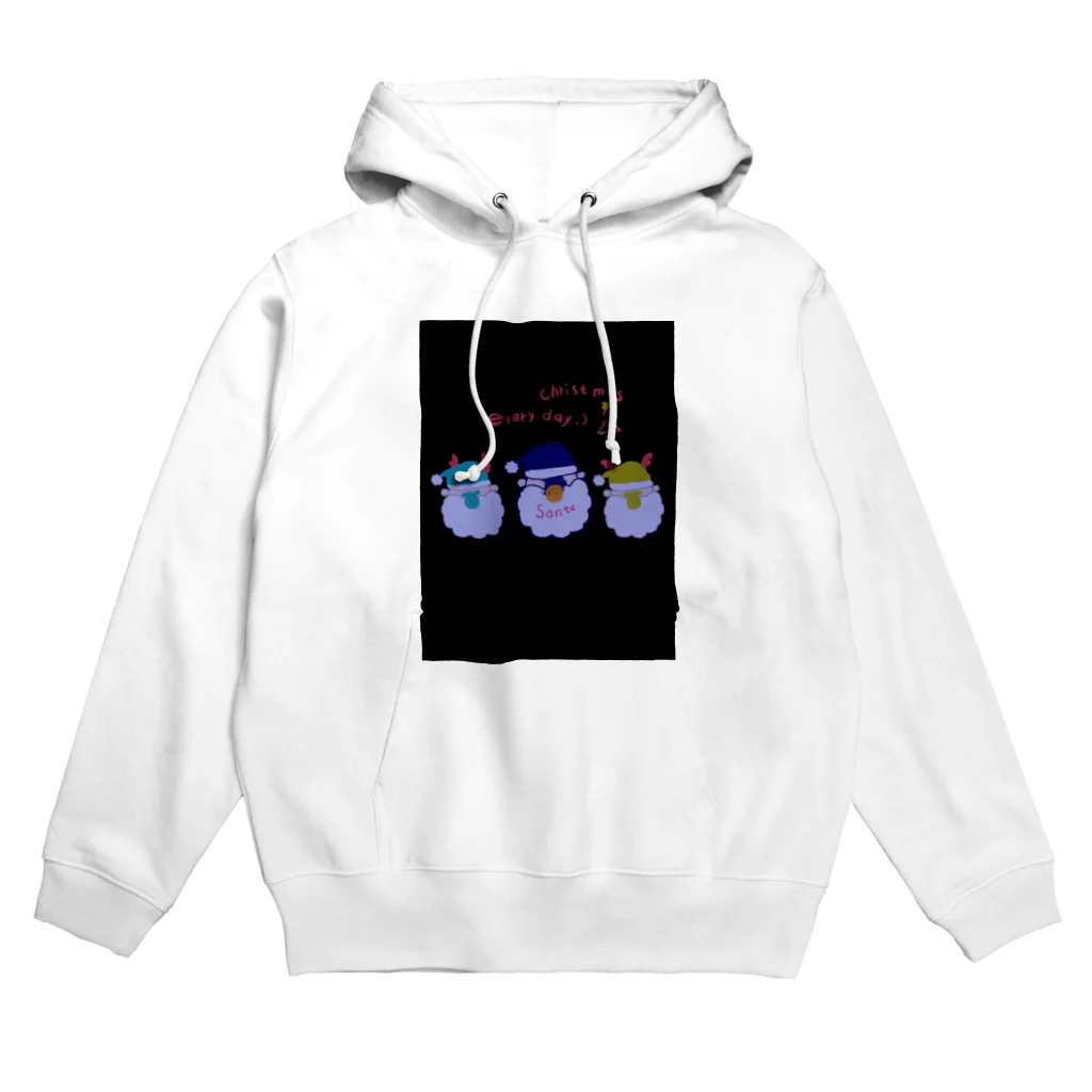 mmm.oe /モエモエモエ雑貨店のブラックサンタさん3人 🍗 Hoodie