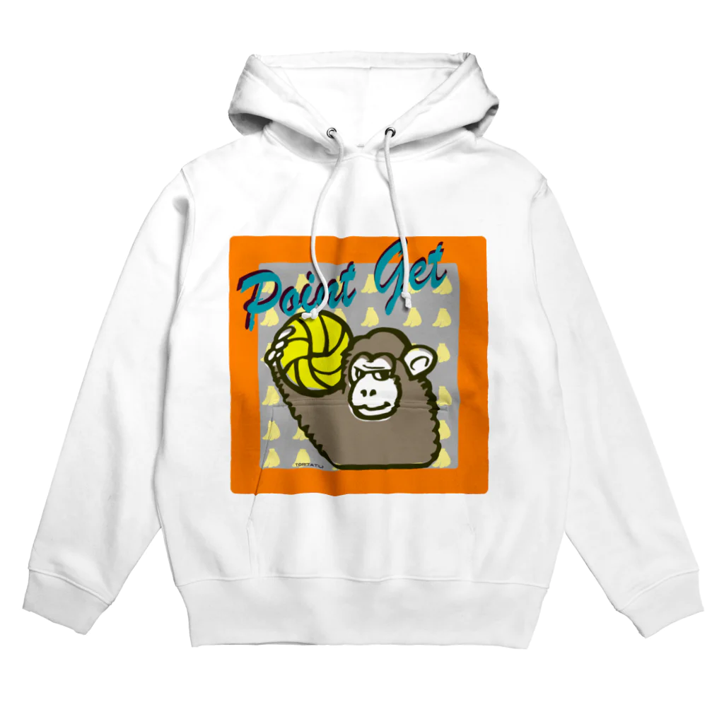 トリタツ工房のサルのポイントゲット Hoodie