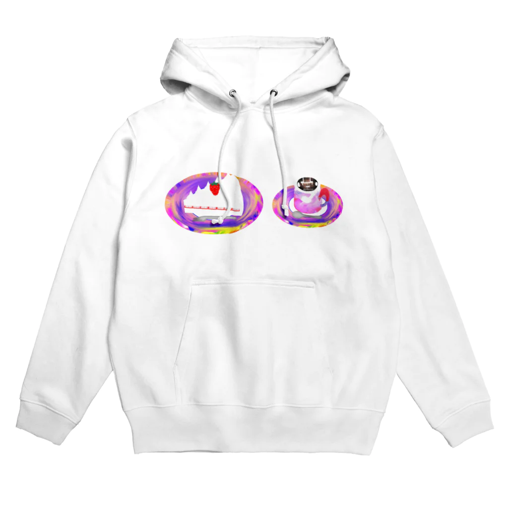 🅰️y1997ultimate .Incのカラフル食器とケーキとコーヒー Hoodie