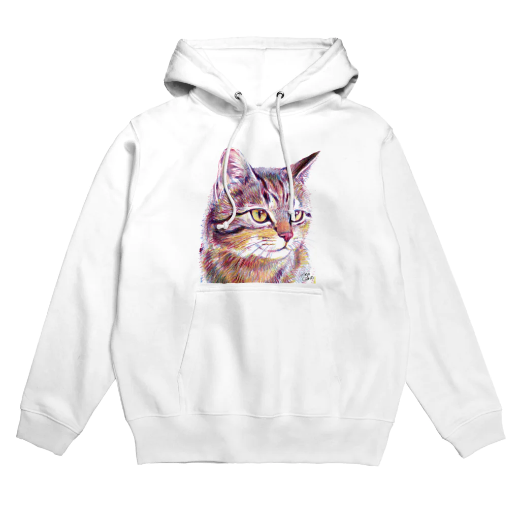 もじゃクッキーの３色の色鉛筆で描いた猫 Hoodie