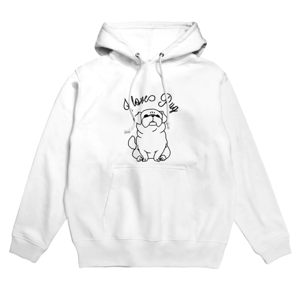 one-naacoのI LOVE パグ Hoodie