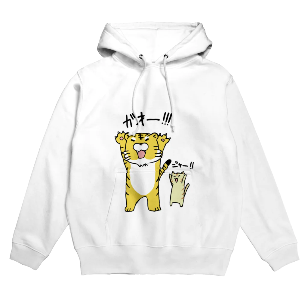 そばこ屋の威嚇する虎（と猫） Hoodie