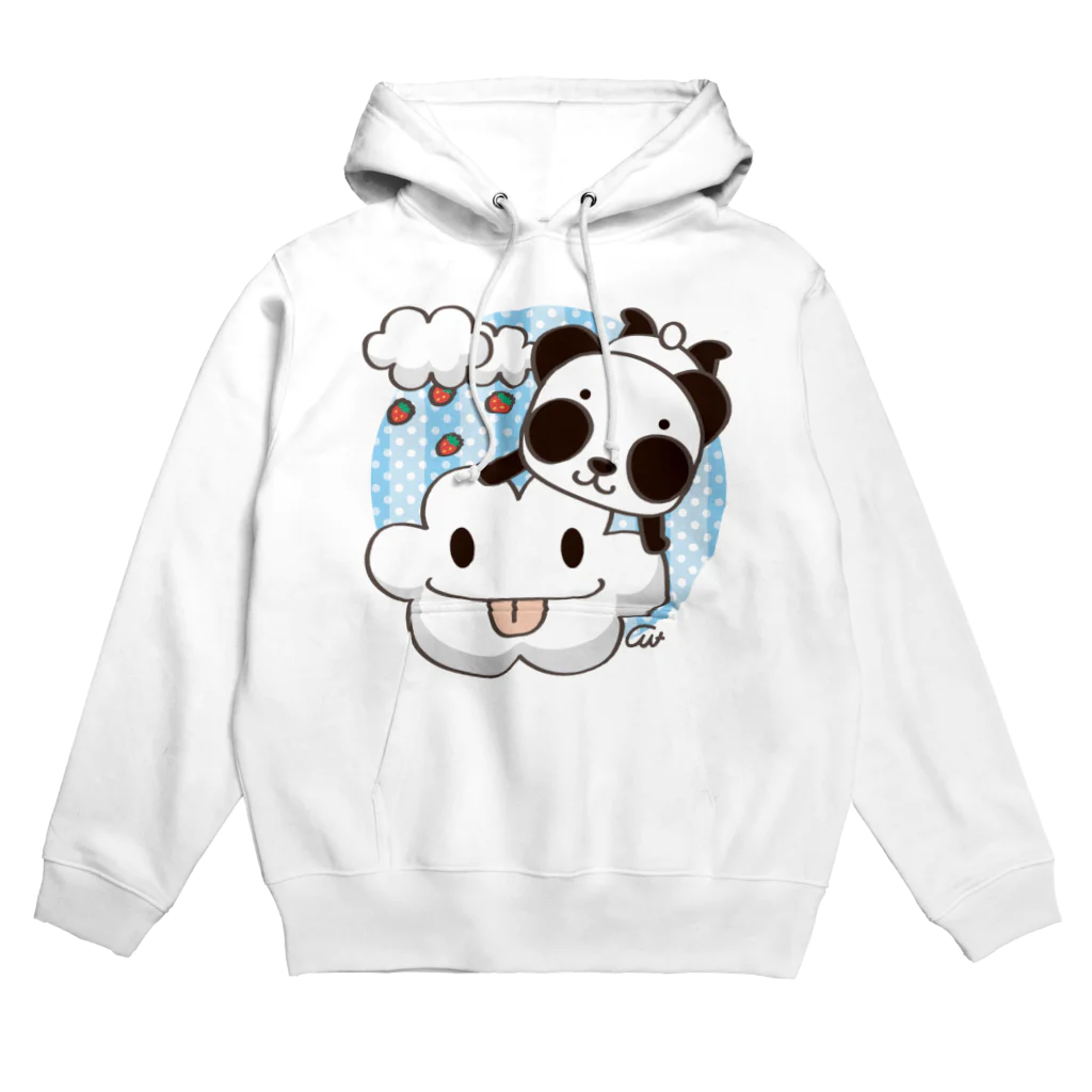 イラスト MONYAAT のズレちゃんとくもちゃん Hoodie