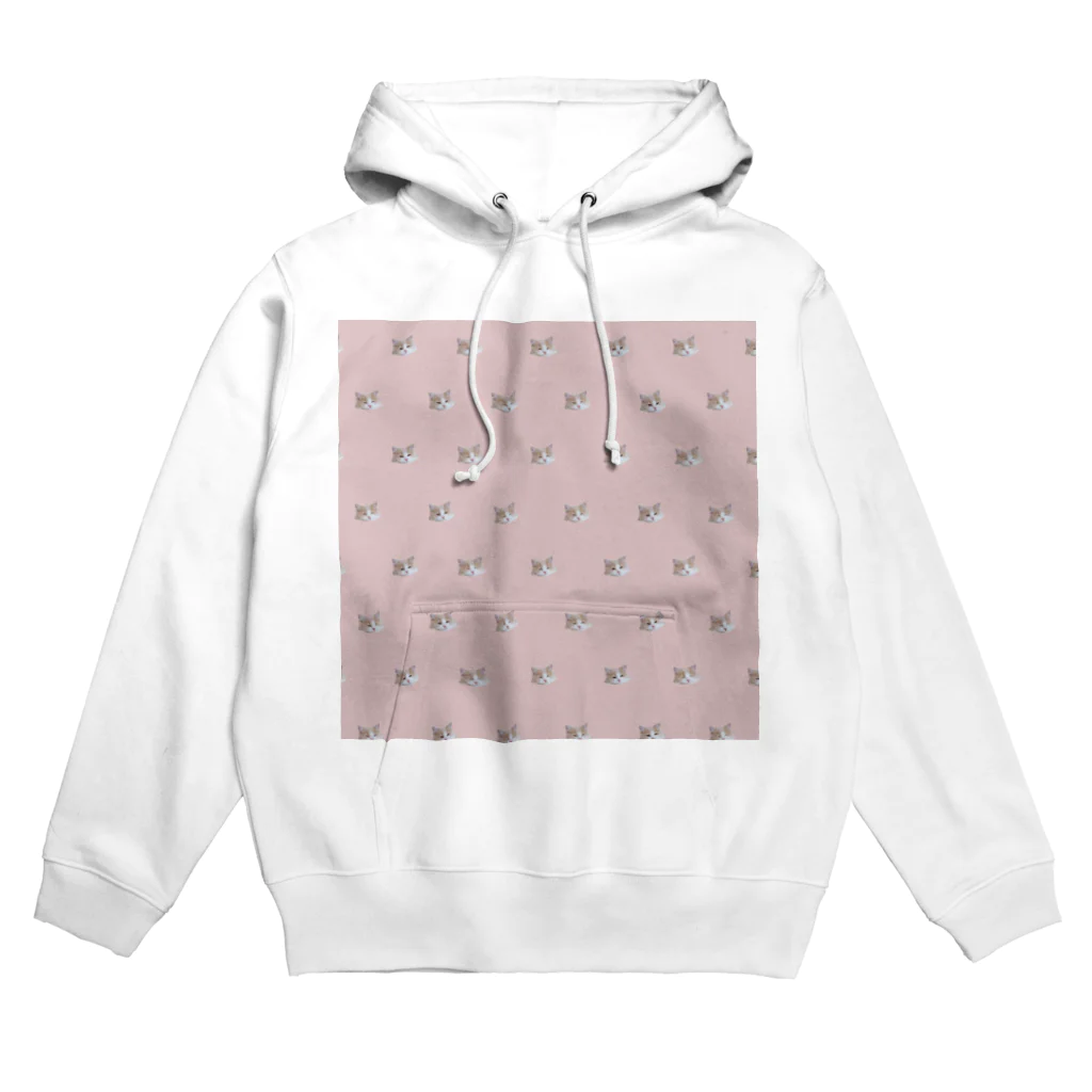 キャラメル色のメルちゃんのお昼寝ネコチャン 総柄ピンク Hoodie