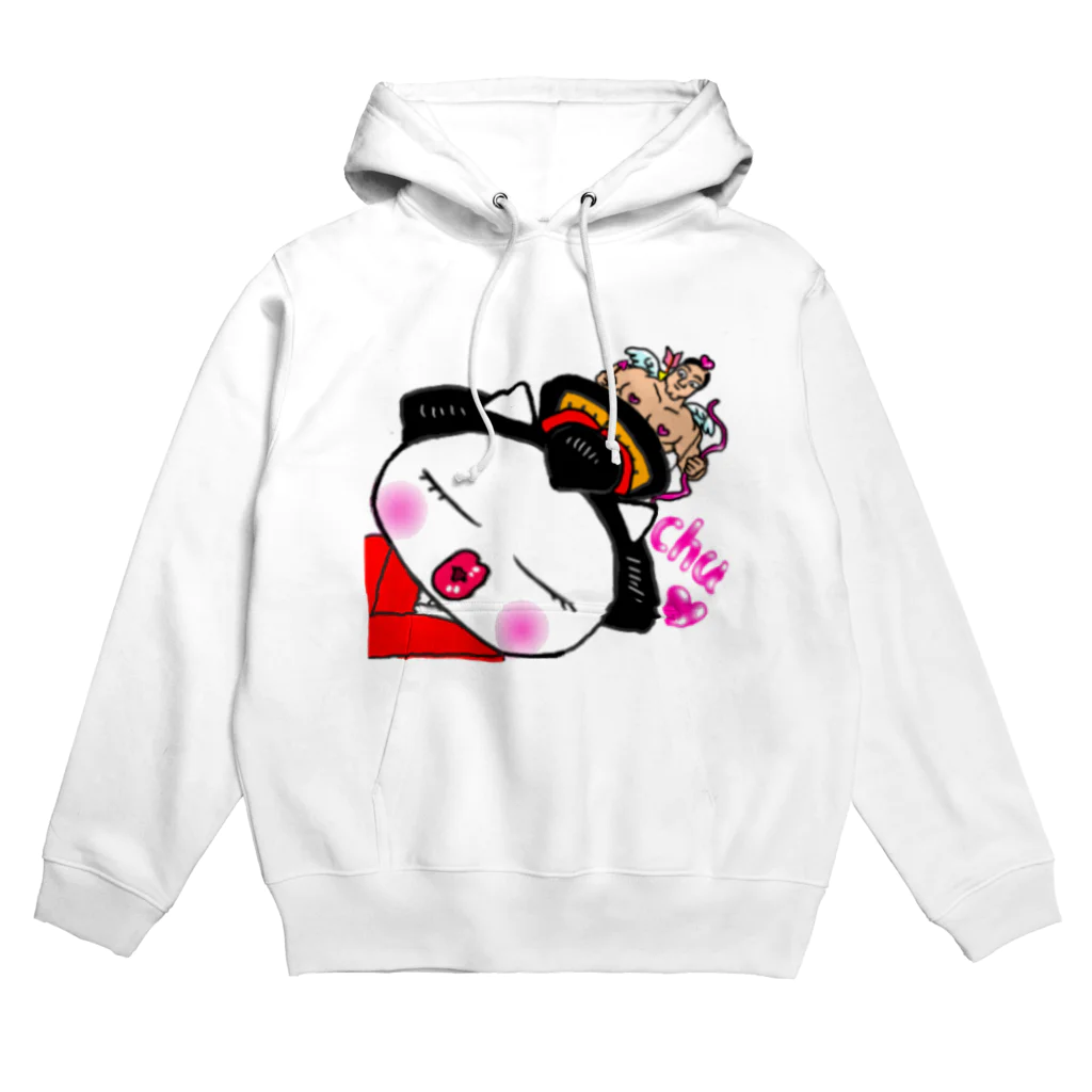 Happy Fun goodsの舞妓ねこ　接吻 Hoodie