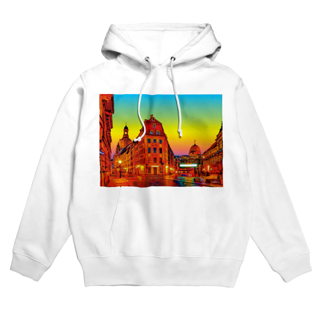 GALLERY misutawoのドレスデン 夕暮れの街角 Hoodie