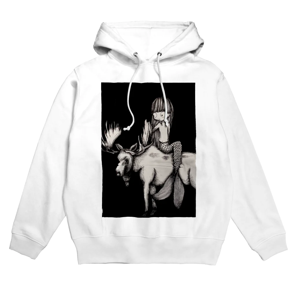 mermaidの人魚とヘラジカ Hoodie