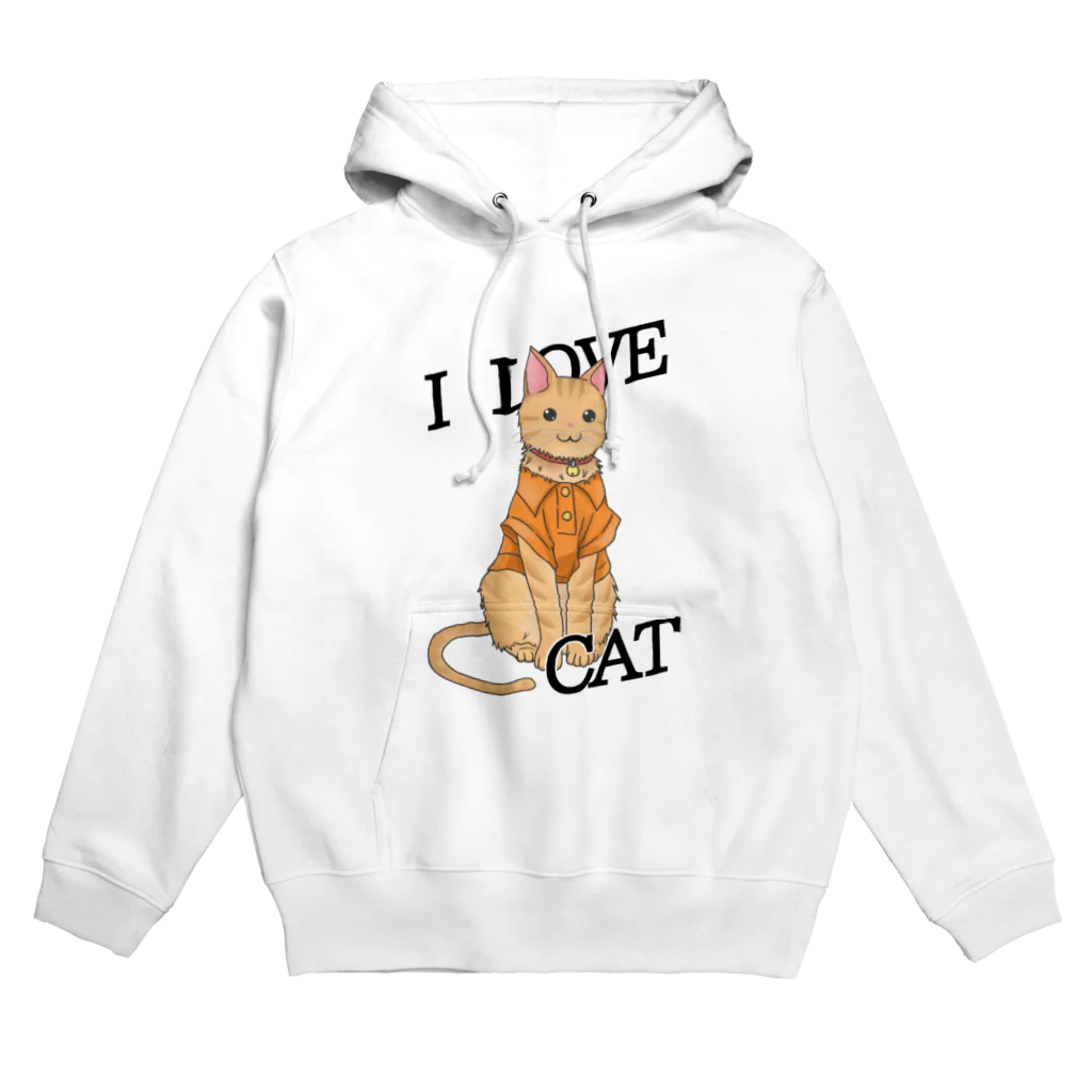 お猫様大好きナスビのシャツを着たトラ猫 Hoodie