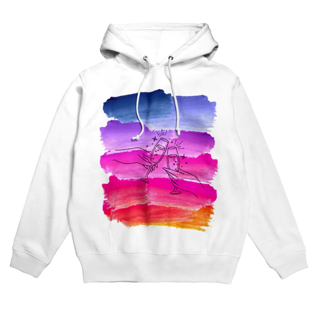 NEONEONのグラデ カンパイ サマー Hoodie