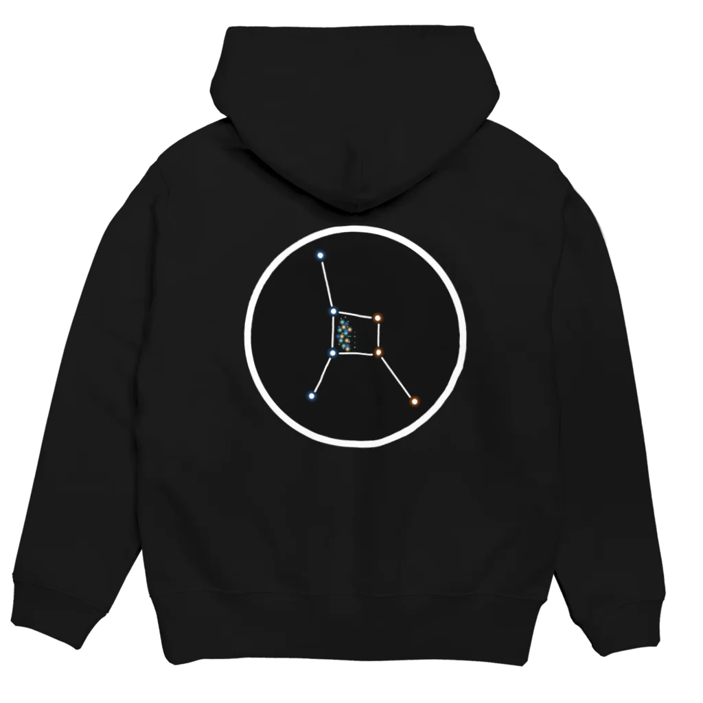 星を身近にの星座線Tシャツ　かに座　（白） Hoodie:back