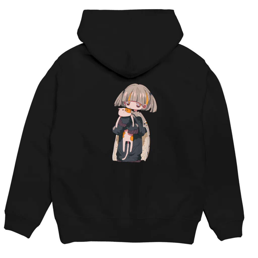 ジト目な女の子達。のヒツジマントのパーカー2 Hoodie:back