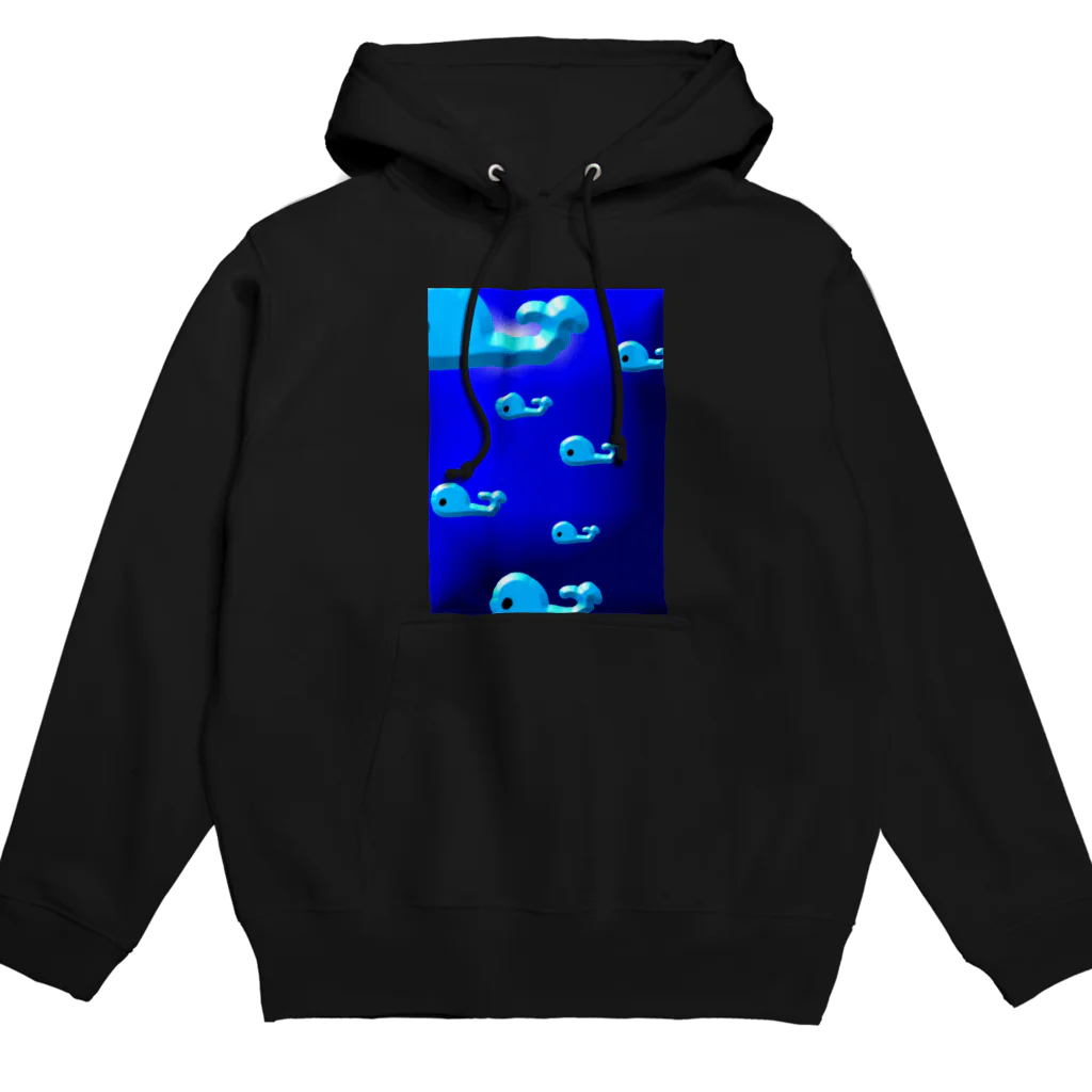 クジラちゃんクラブのぷくぷくクジラの群れ Hoodie