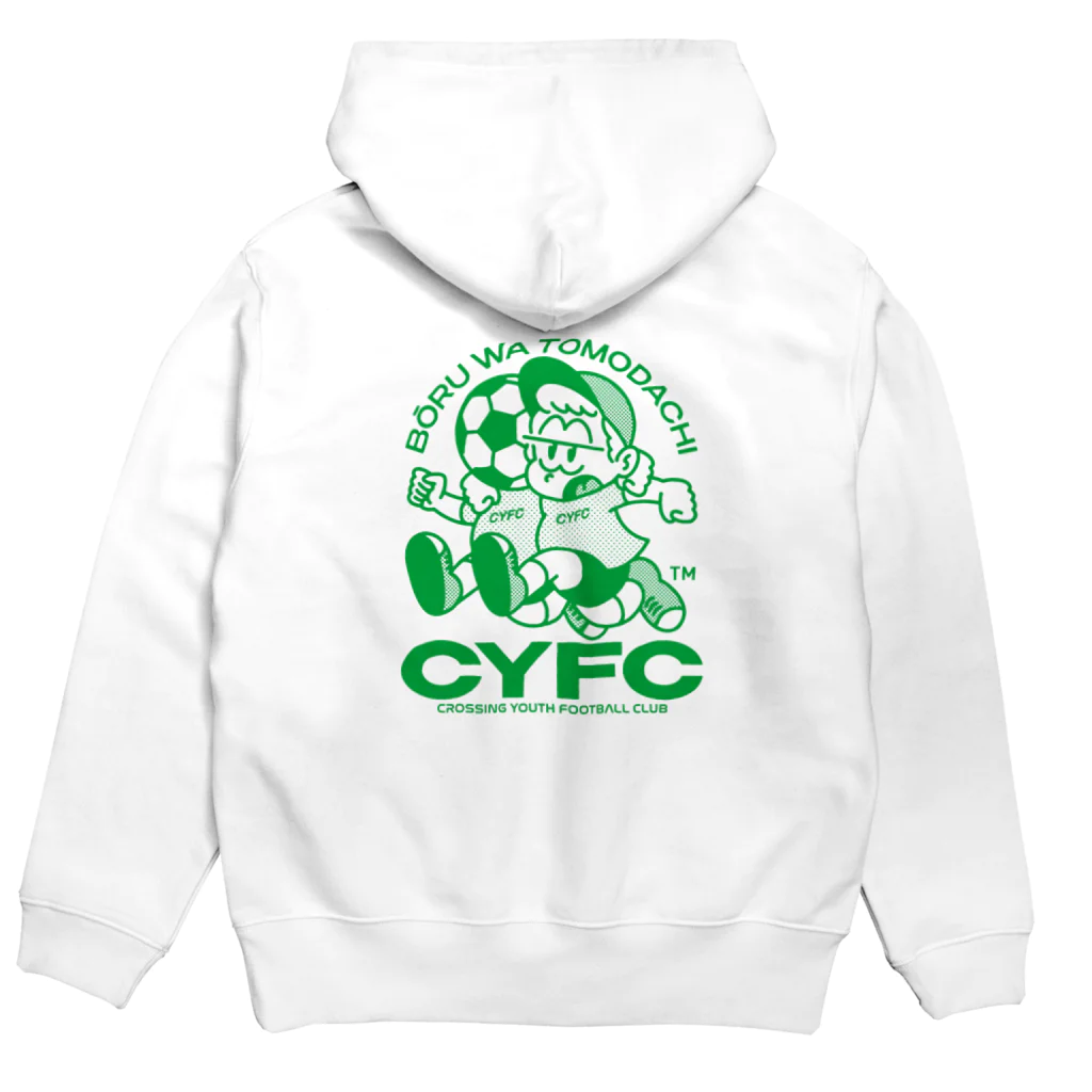 マチダタケルのSUZURIのお店のCYFC | CROSSING YOUTH FOOTBALL CLUB Hoodie:back