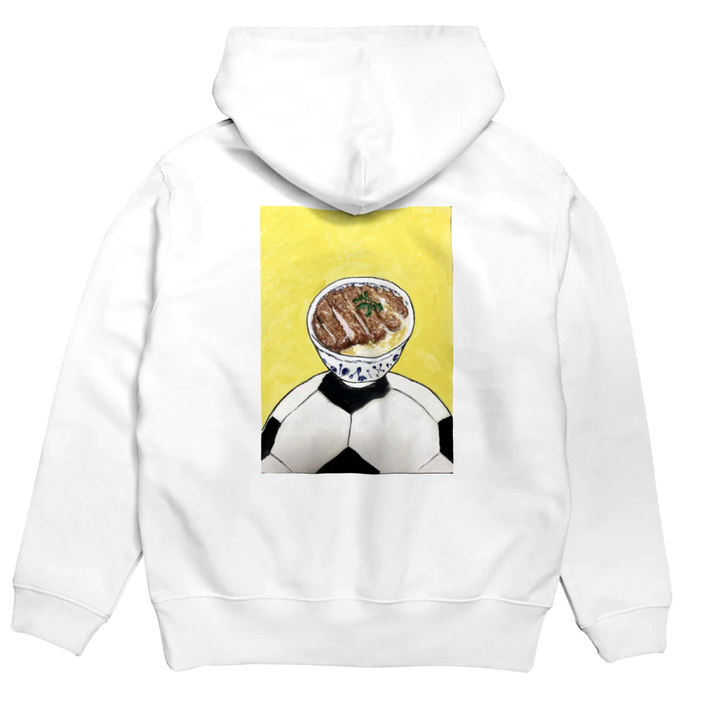 MAKURIZASHI YOUR DREAMのカツ丼サッカーボールやけえの Hoodie:back