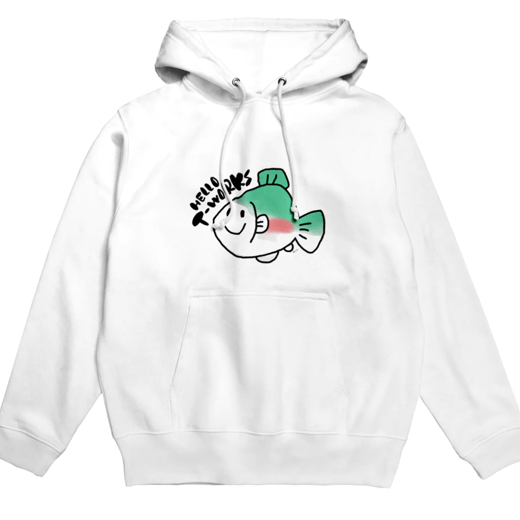 ハローティーワークスのニジマスどーん Hoodie