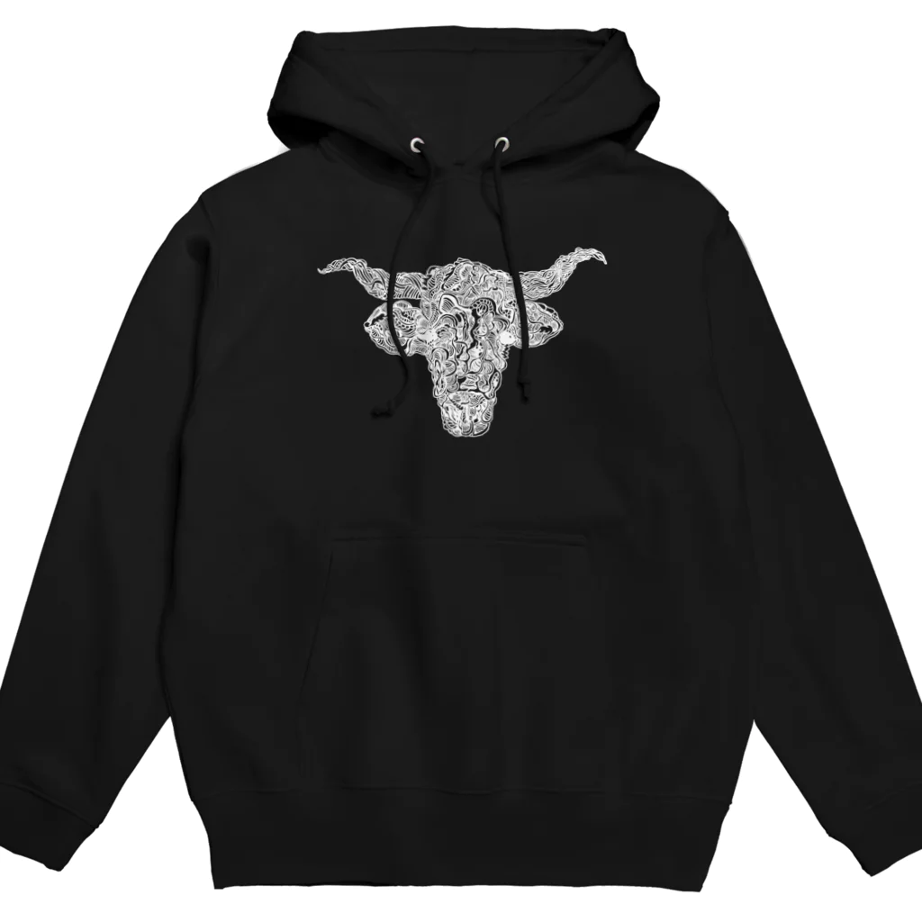 アルブ=ギヴェリの干支　牛　丑　白線 Hoodie