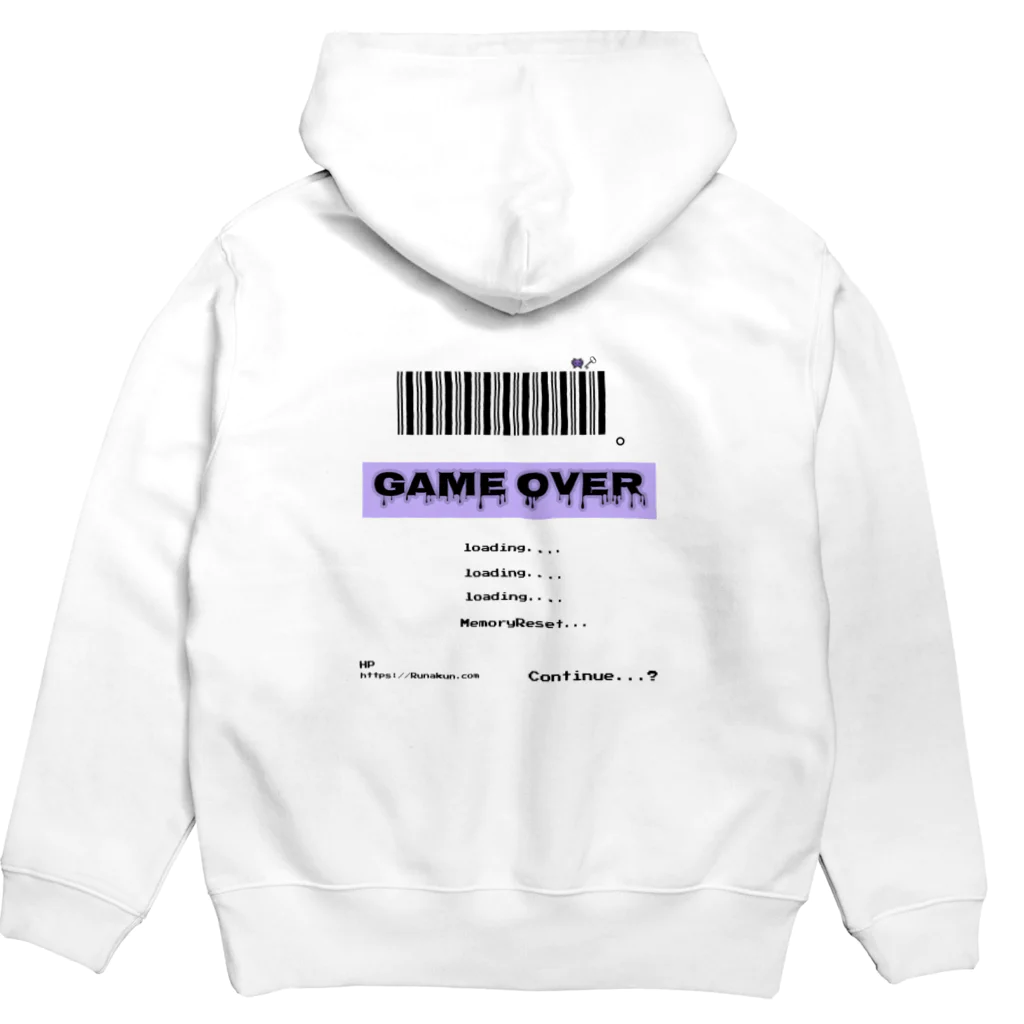 るなくんしょっぷ。👾🗝のGAMEOVER (るなくん。) パーカーの裏面