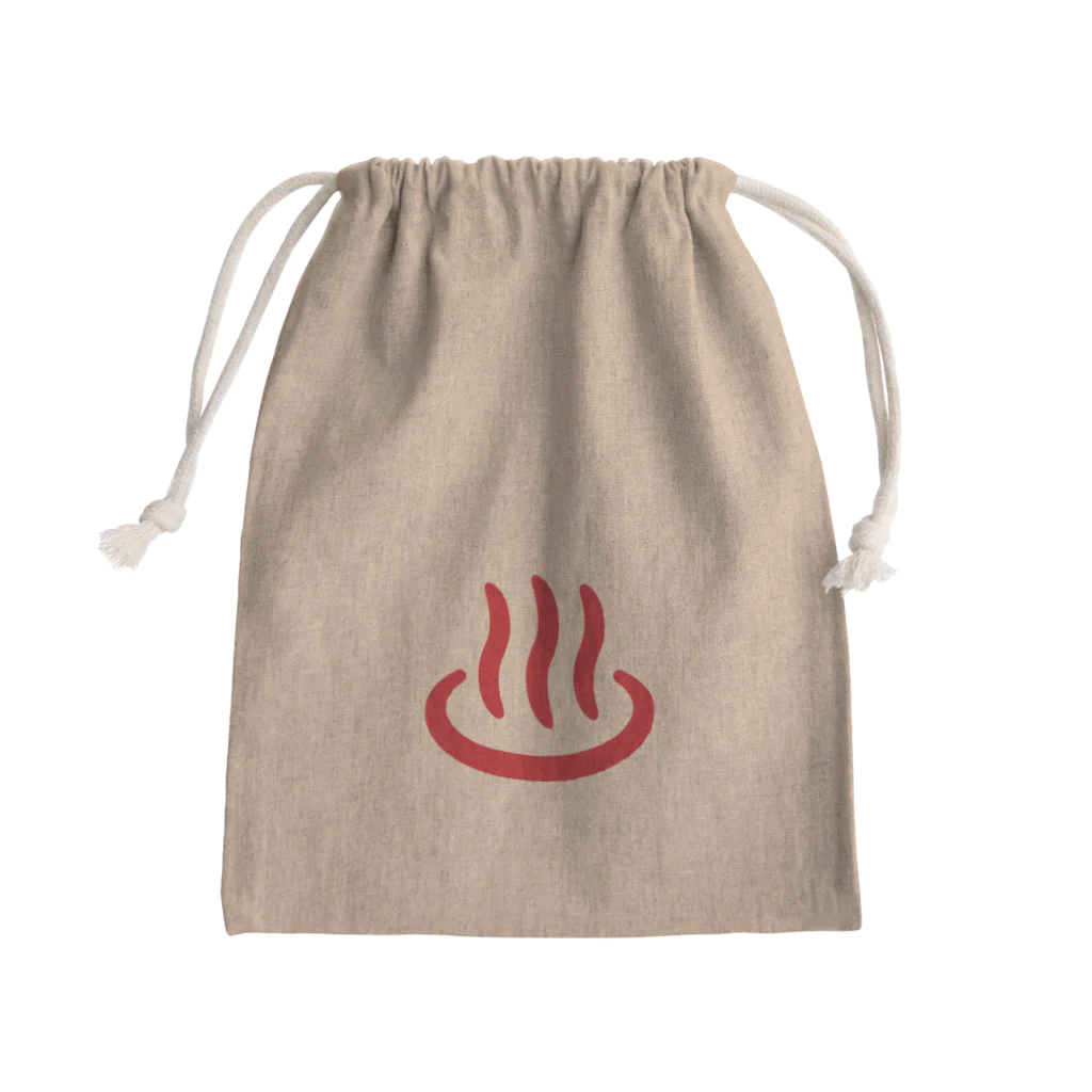 温泉グッズ@ブーさんとキリンの生活の温泉マーク（赤） Mini Drawstring Bag