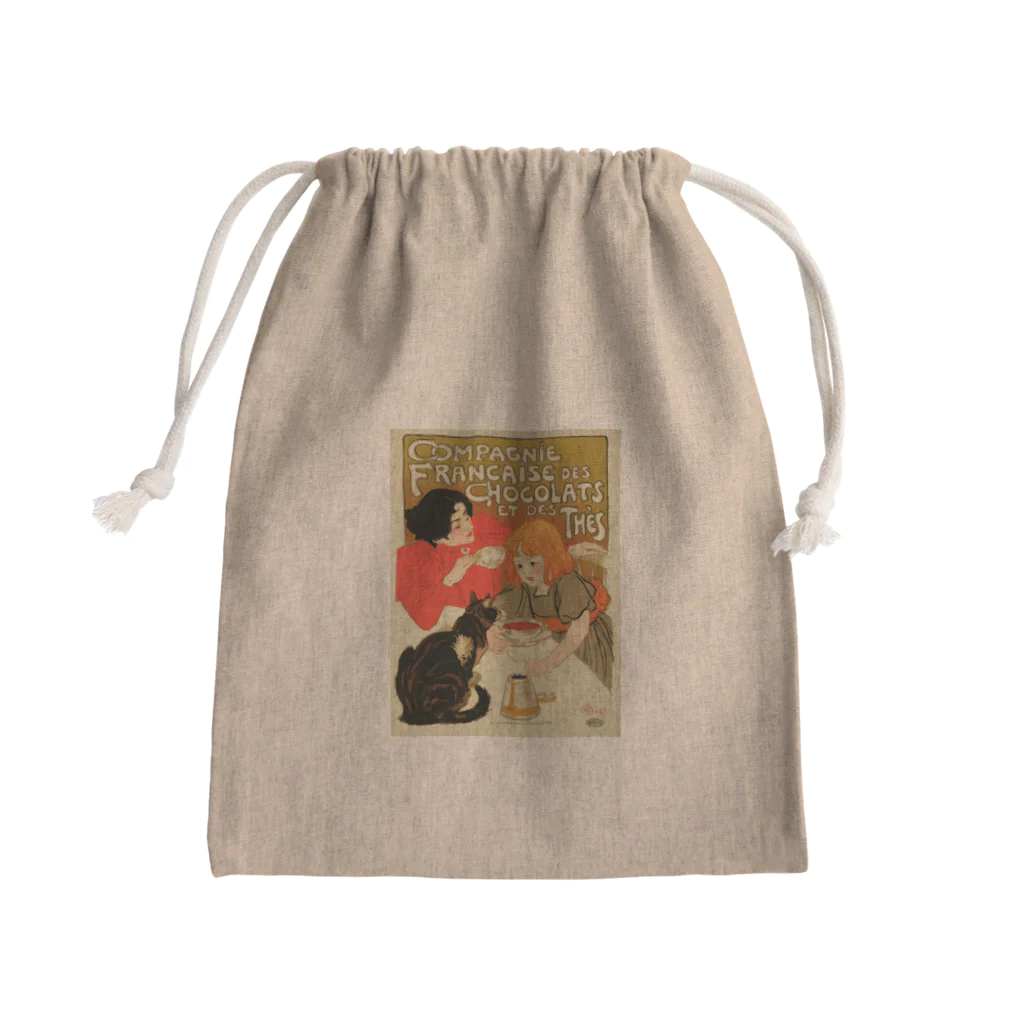 Le cabinet de curiositéのCompagnie Francaise des chocolats et des thes , Théophile Alexandre Steinlen Mini Drawstring Bag