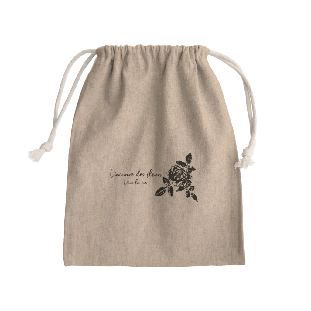 L'armoire des fleursの【Vive la vie】Rose Mini Drawstring Bag