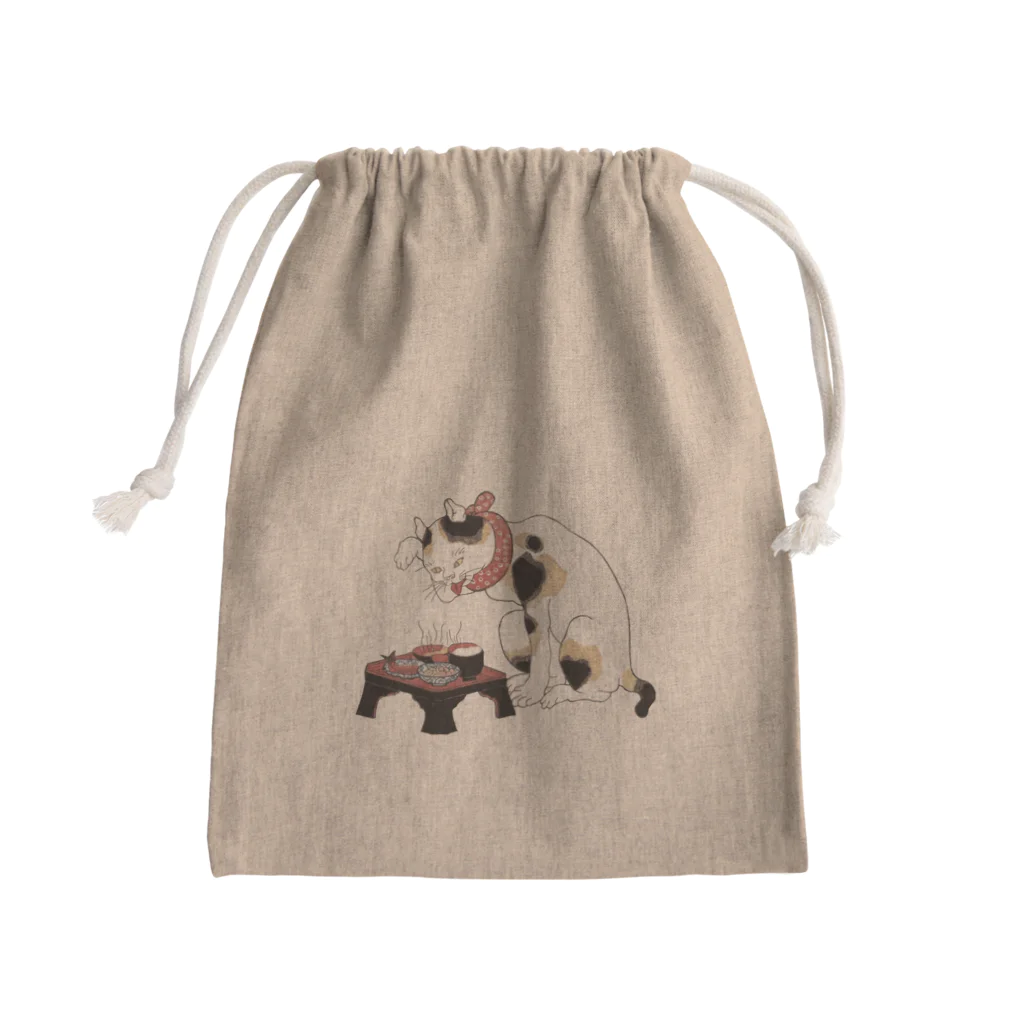 ねこ山うさぎの猫のご馳走🐱 Mini Drawstring Bag