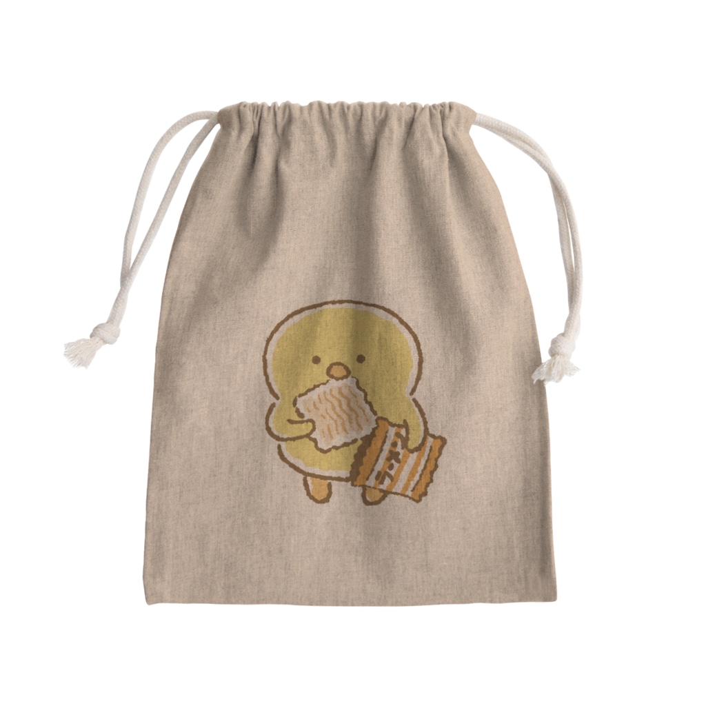 mindwaveincのぴよこ豆(即席ラーメンをかじる) Mini Drawstring Bag