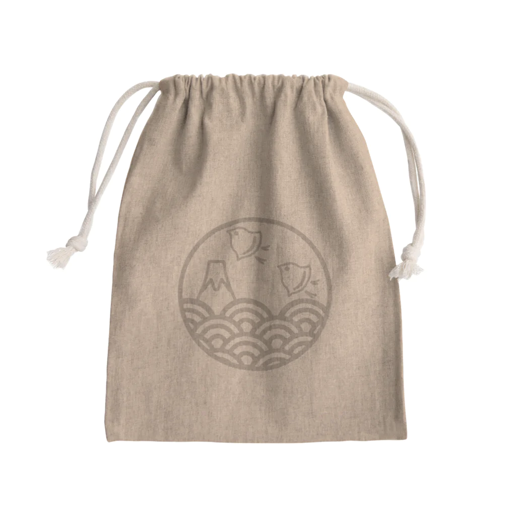 kazeou（風王）の青海波と富士と千鳥(オフホワイト) Mini Drawstring Bag