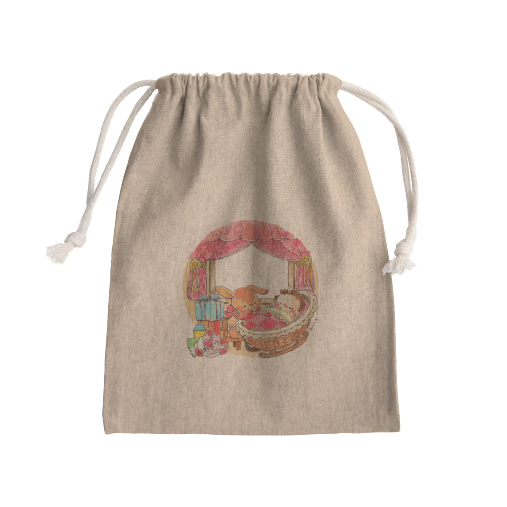 ムメモ／ムロヤママミのゆりかご-ピンク- Mini Drawstring Bag