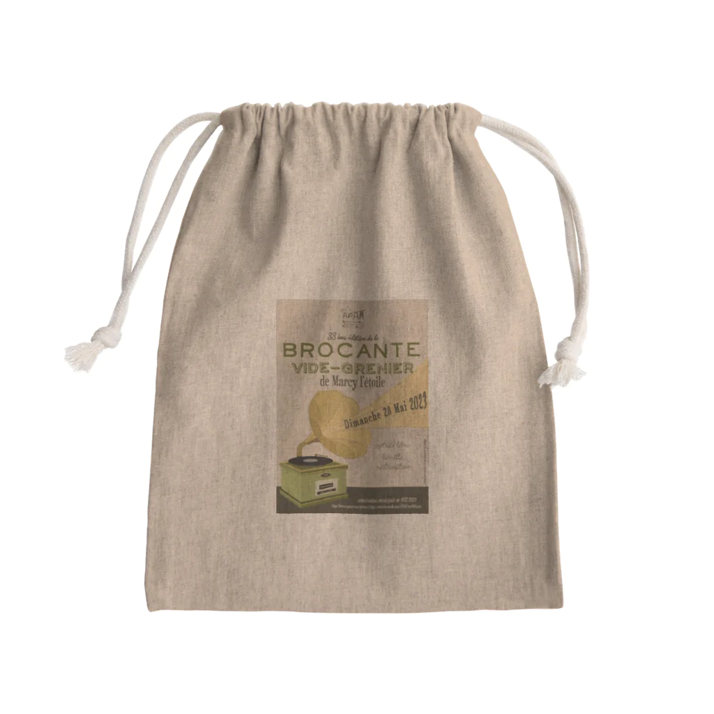 YS VINTAGE WORKSのフランス・マルシー　ブロカント　2023　蓄音機 Mini Drawstring Bag