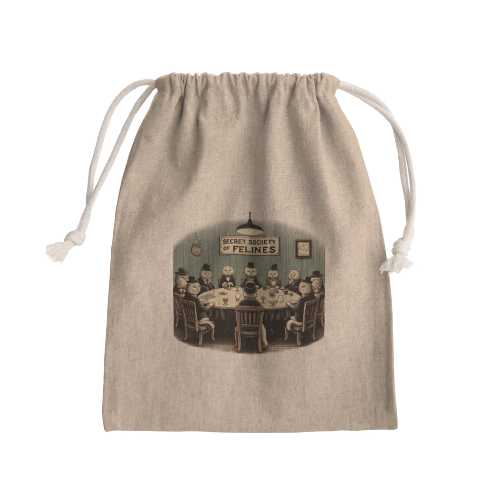 zaisuのネコの密会 Mini Drawstring Bag